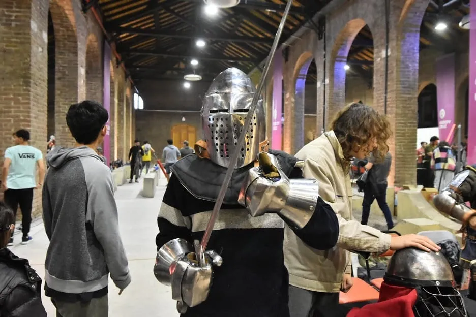 Medieval combat demonstrations.